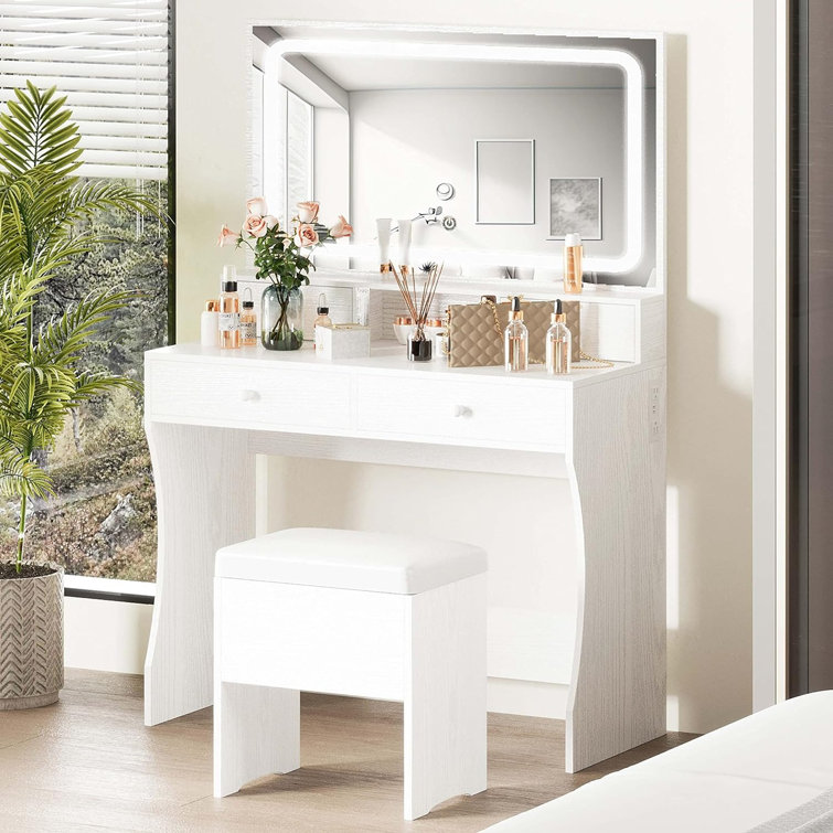 Vanity set with discount stool and mirror